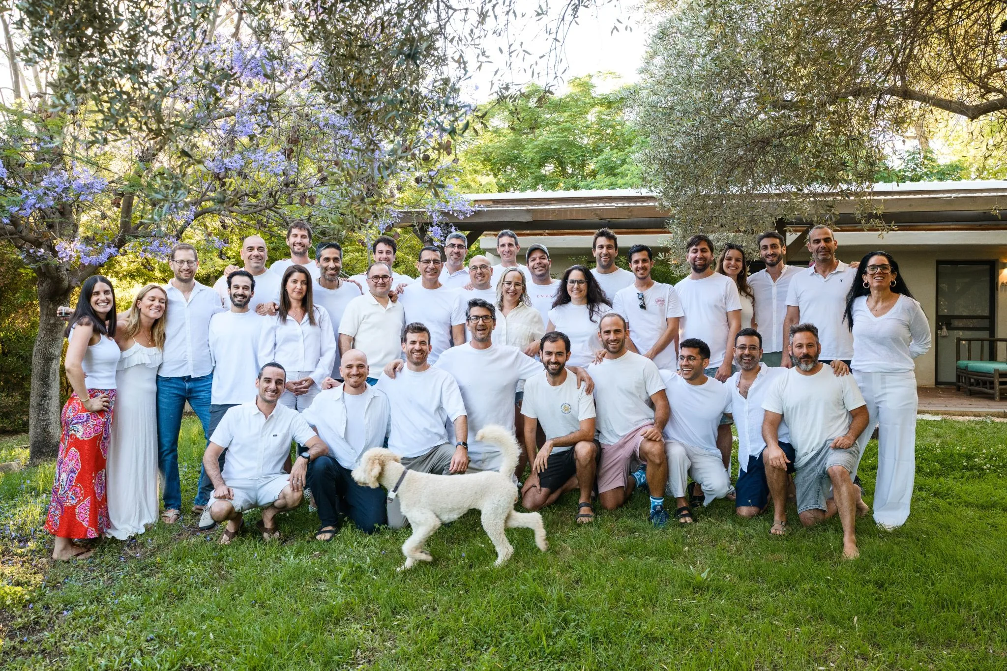 The ICON community gathered outdoors