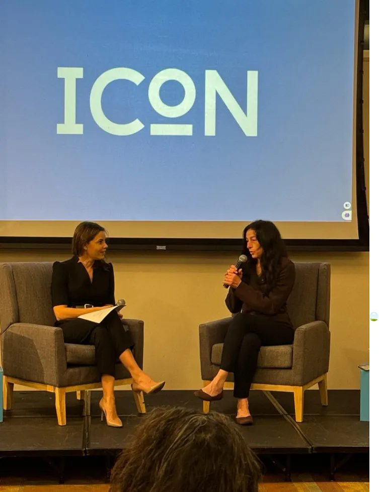 Marianna Tessel and Michelle Taite in a fireside conversation at ICON